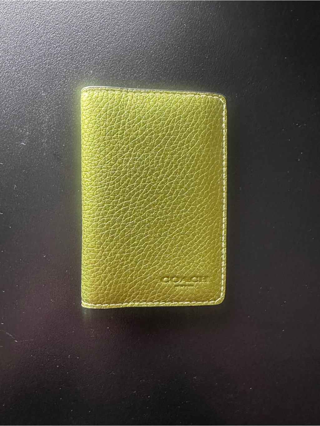 Authentic Coach Metallic Green Card Holder